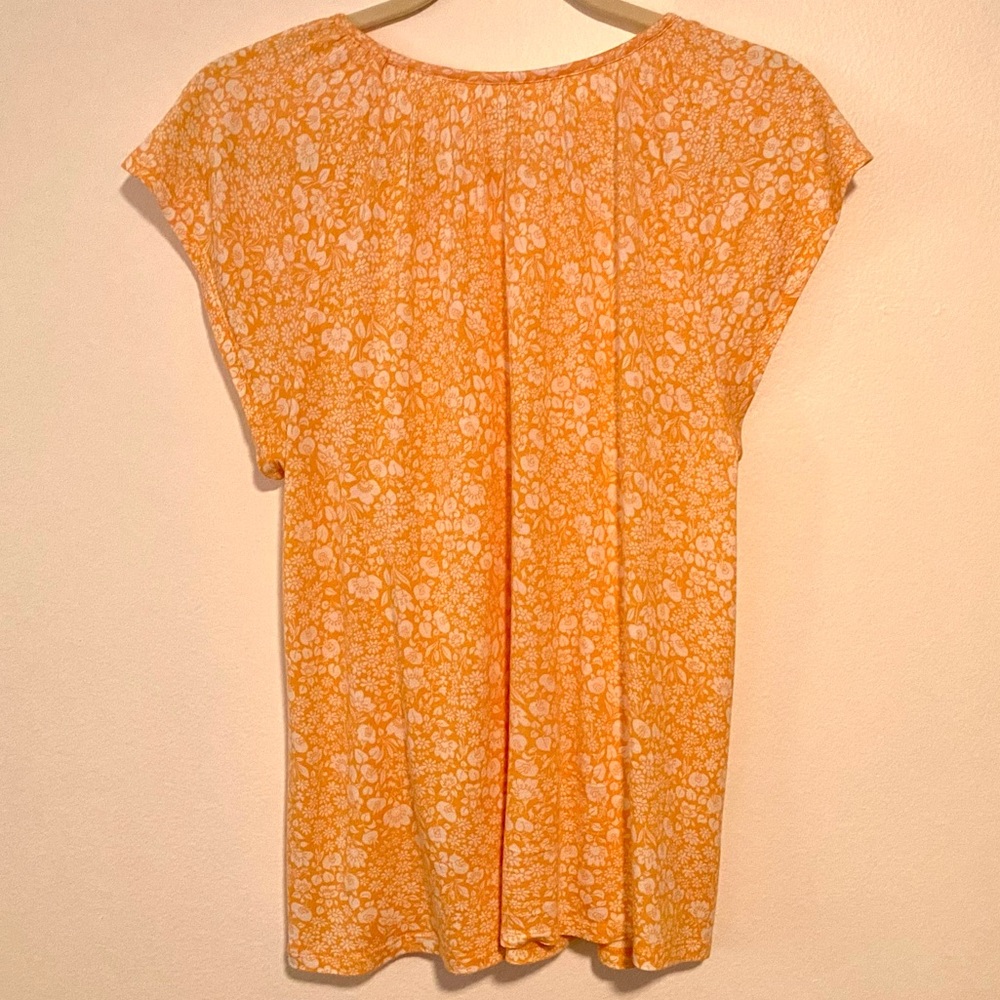 Loft Floral Raglan Flutter Shell Top (orange) - Picture 3 of 5